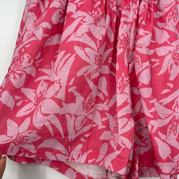 Charlie Holiday Women's Madonna Linen-Cotton Floral Print Shorts Set in Pink Nwt - Picture 5 of 7